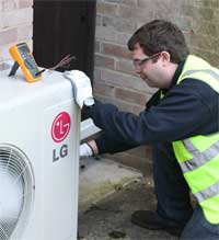 AC Engineer inspecting FCU